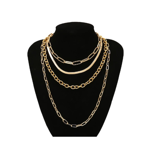 AC035136 Multi Layer Necklace Gold