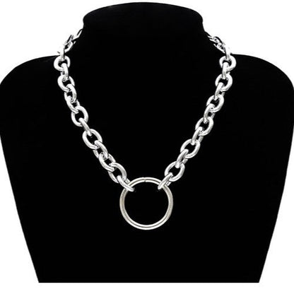 Ring Pendant Necklace Silver