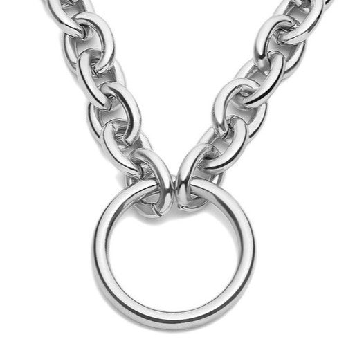 Ring Pendant Necklace Silver