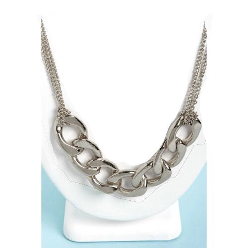 1072Y Chunky Link Necklace Silver