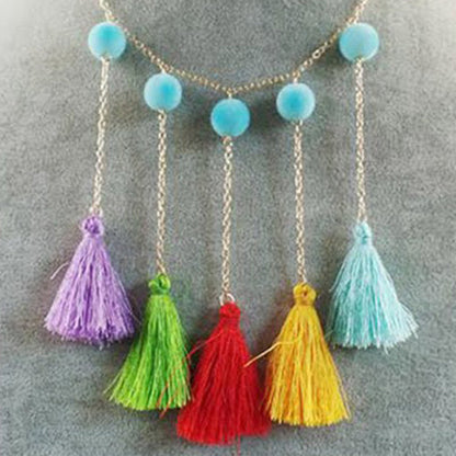 Multi Tone Tassel Necklace