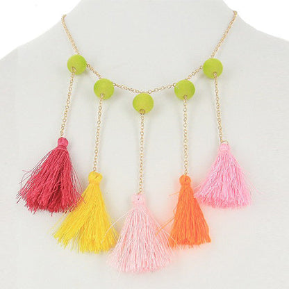 Multi Tone Tassel Necklace