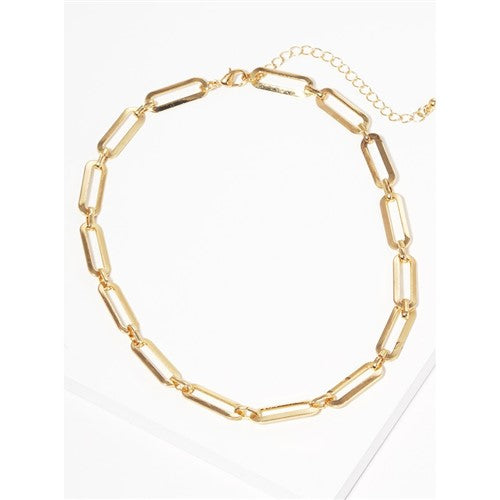 AN1735 Long Link Choker Necklace Gold