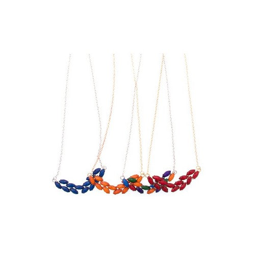 UNK-2639A Leaf Stone Necklace