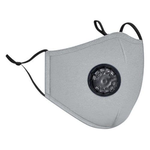 Washable Cotton Face Mask with Breather Vent Grey