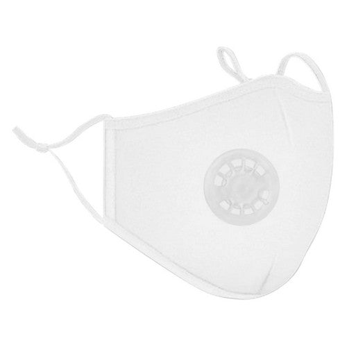 Washable Cotton Face Mask with Breather Vent White