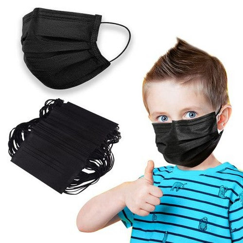 Kids Disposable Face Mask Black (Pack of 5)