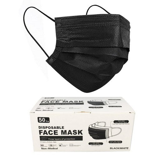 Disposable Face Mask Black (Pack of 5)