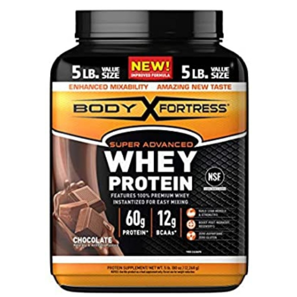 Body Fortress Super Advanced Whey Protein Powder, Gluten Free, 5 Lbs , Chocolate