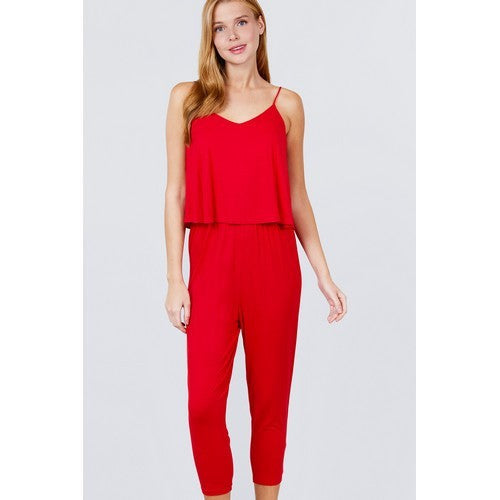 P11676 Layered Jumpsuit Red