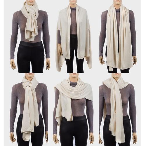 Avon Light Knit Multi Way Shawl Wrap Beige