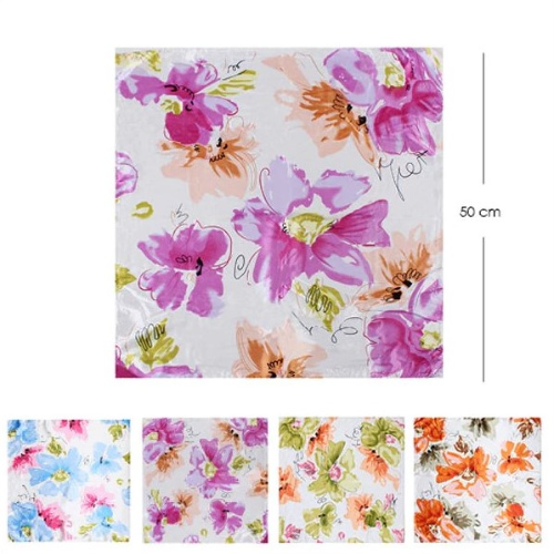 ASF-2024 Abstract Floral White Scarf