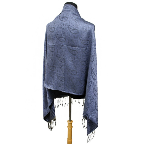 Paisley Pashmina Steel Blue