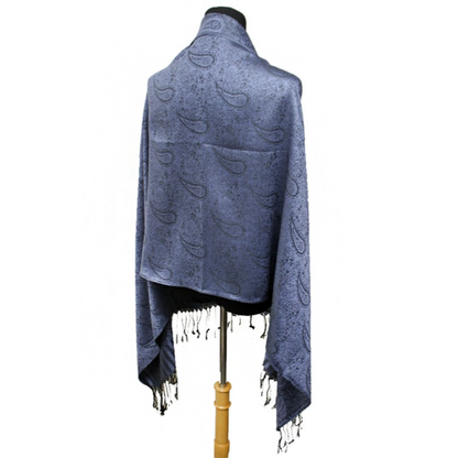 Paisley Pashmina Steel Blue