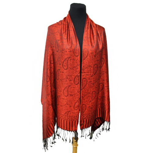 Paisley Pashmina Red