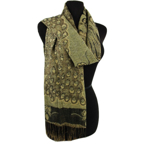 Peacock Pashmina Khaki