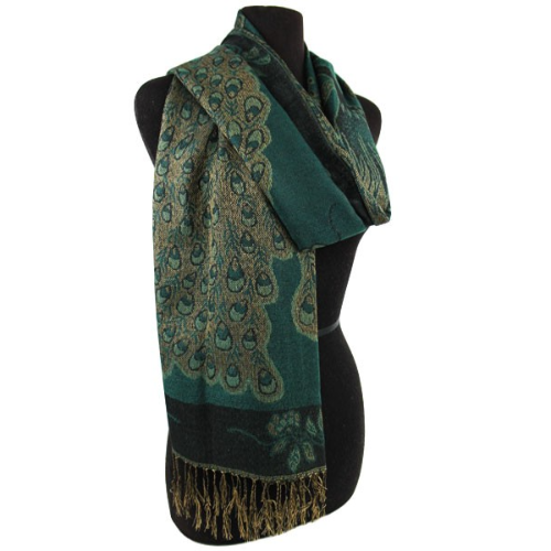 Peacock Pashmina Green