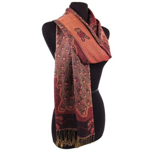 Peacock Pashmina Wine