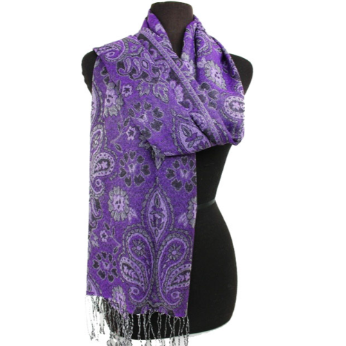 Fleur De Lis Pashmina Purple