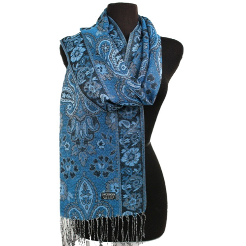 Fleur De Lis Pashmina Turquoise