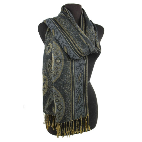 Paisley Pashmina Black