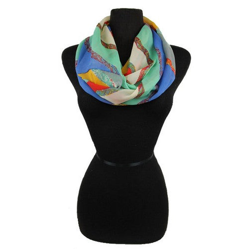 scf-11722-3031 Paisley Swirl Infinity Scarf Mint