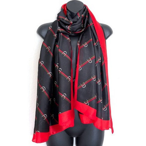 SF-377-456 Red & Green Stripe CC Large Long Scarf