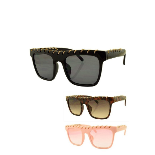 113-POP8398 Gold Stitch Sunglasses