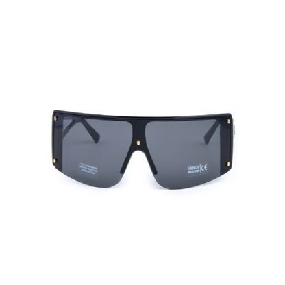 Wide Emblem Wrap Around Sunglasses