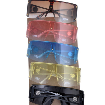 SS-CB-LH-4043 Wide Emblem Wrap Around Sunglasses