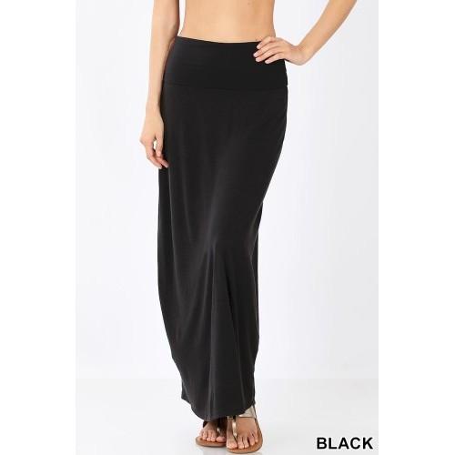RS-1343AB Relaxed Fit Maxi Skirt Black