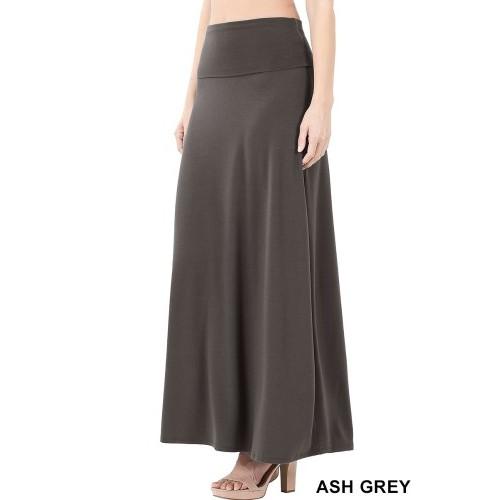 RS-1343AB Relaxed Fit Maxi Skirt Ash Grey