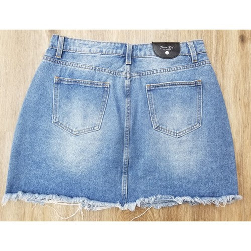 DSK0304 Destroyed Denim Skirt