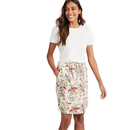 Marks & Spencer Tie Waist Floral Linen Skirt