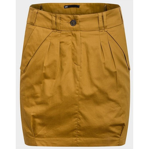 2 Pockets Sateen Mini Skirt Sand