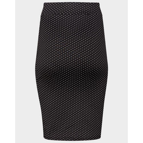 Wide Waistband Knee Length Pencil Skirt Black Dot