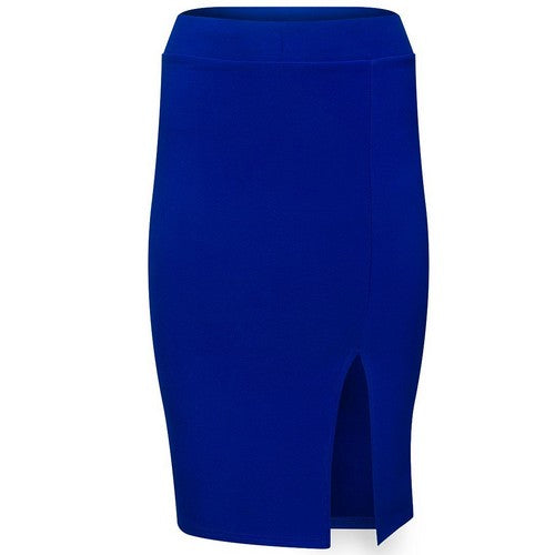 Knee Length Pencil Skirt Blue