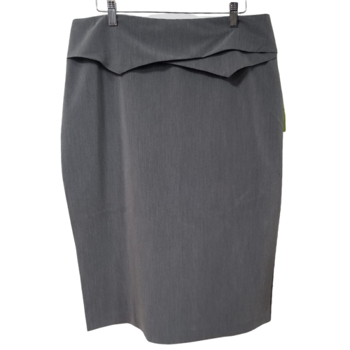 Lara Moda Pleat Front Pencil Skirt Grey