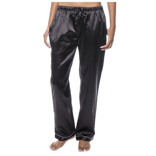 Satin Pyjama Pants Black