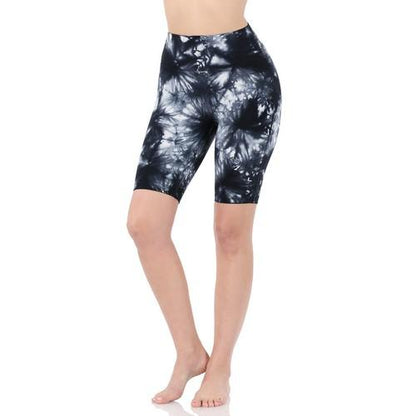 SP-80045 Tie Dye Waistband Biker Shorts Navy