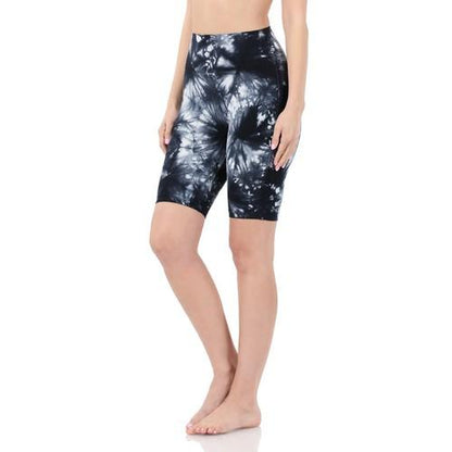 SP-80045 Tie Dye Waistband Biker Shorts Black