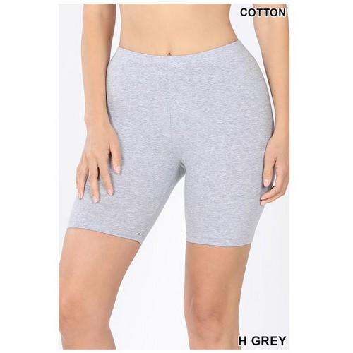 OP-1802AB Premium Cotton Biker Shorts Heather Grey