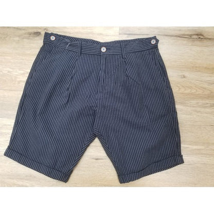 Piazza Italia Tailored Waffle Navy & White Stripe Shorts