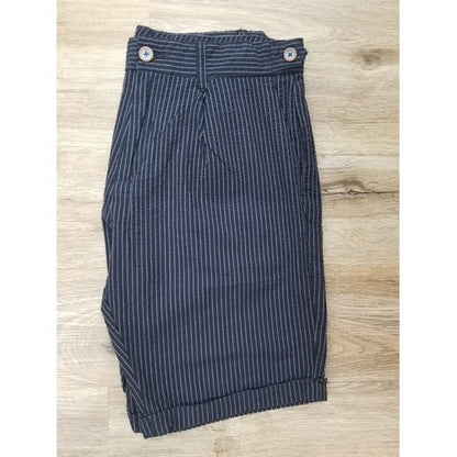 Piazza Italia Tailored Waffle Navy & White Stripe Shorts