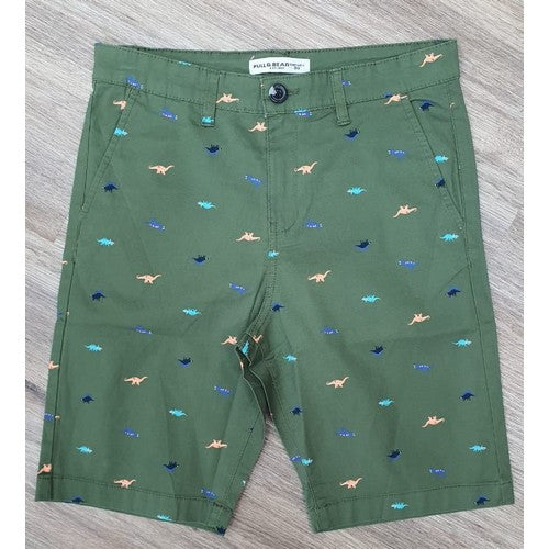 Pull & Bear Dinosaur Print Twill Shorts