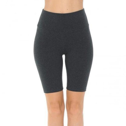 72529 High Waist Knit Bike Shorts Charcoal