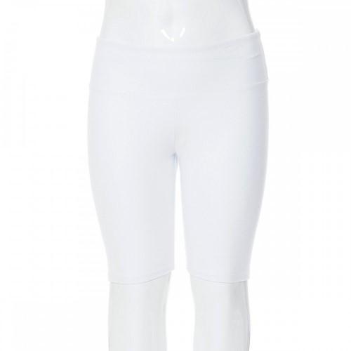 72529XL Plus Size High Waist Knit Bike Shorts White