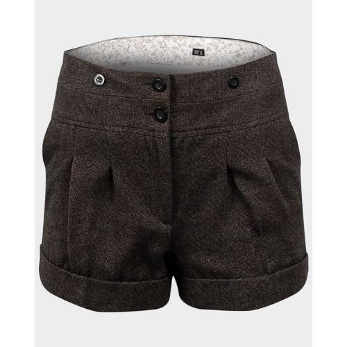 Herringbone Knitted Shorts Brown