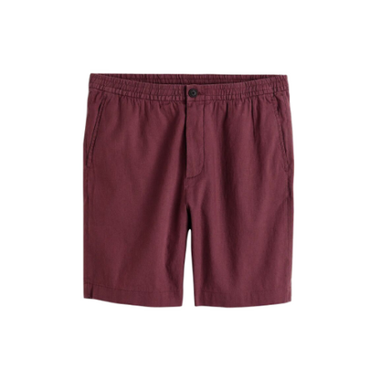 H&M LOGG Linen Shorts Maroon