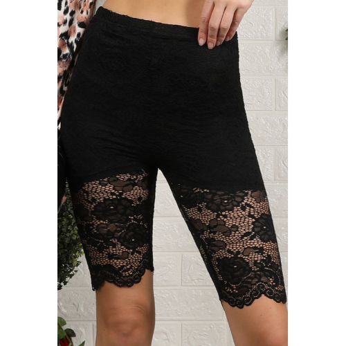 CWBSP037 Lace Bike Shorts with Lining Black